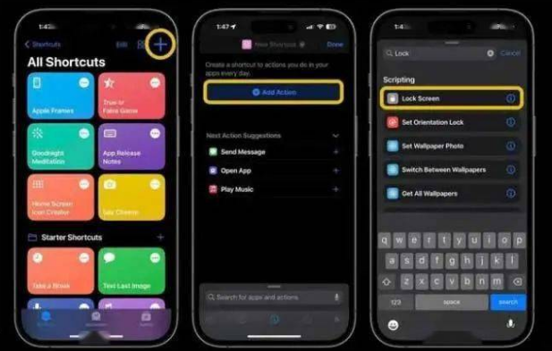 武鸣苹果14锁屏维修店分享iPhone14升级iOS16.4后如何创建锁屏快捷方式 