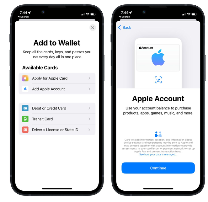 武鸣苹果手机维修分享iOS 15.5钱包App如何添加 Apple 账户 